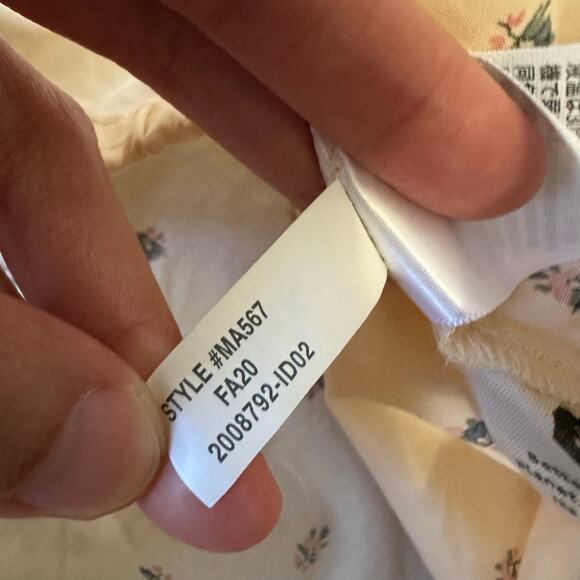 MADEWELL Gathered Puff Sleeve Crop Top Sunrise Floral Bone Peasant - Picture 10 of 12